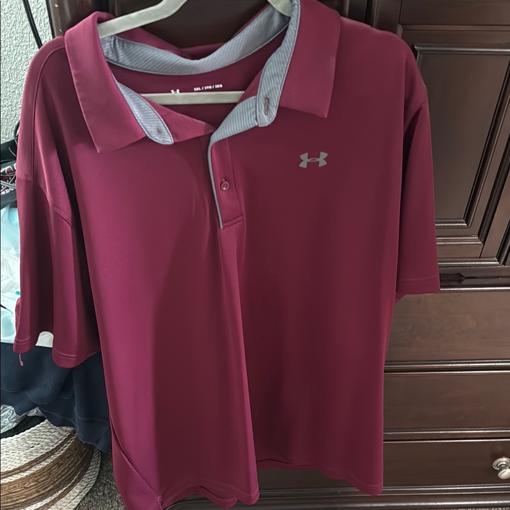 Under Armour Red Polo Shirt Performance Design